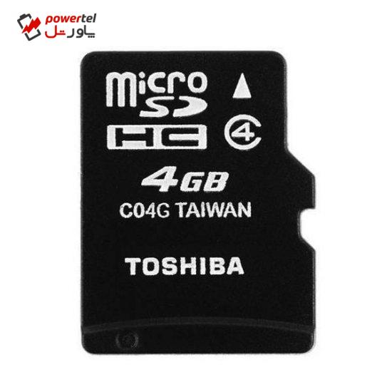 کارت حافظه‌ microSDHC توشیبا مدل C04G کلاس 4 استاندارد UHS-I سرعت 15MBps ظرفیت 4 گیگابایت