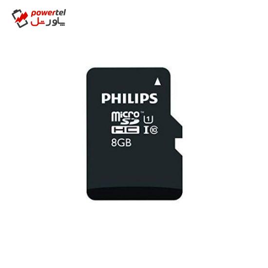 کارت حافظه‌ microSDHC فیلیپس مدل FM08MD45B کلاس 10 استاندارد UHS-I U1 سرعت 80MBps ظرفیت 8 گیگابایت