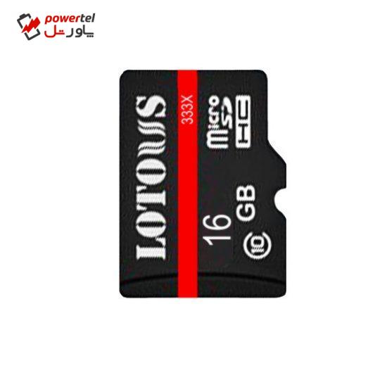 کارت حافظه‌ microSDHC لوتوس مدل 433X کلاس 10 استاندارد UHS-I U1 سرعت 80MBps ظرفیت 16 گیگابایت