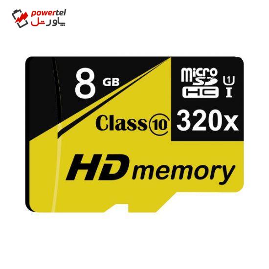 کارت حافظه‌ microSDHC مدل HD-01 کلاس 10 استاندارد  UHS-I U1 سرعت 48MBs ظرفیت 8 گیگابایت