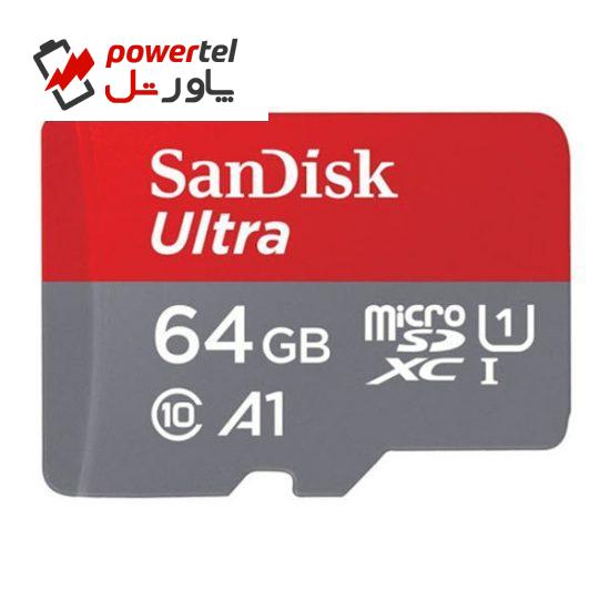 کارت حافظه‌ microSDXC سن دیسک مدل A1 کلاس 10 استاندارد UHS-I U1سرعت 100MBps ظرفیت 64 گیگابایت