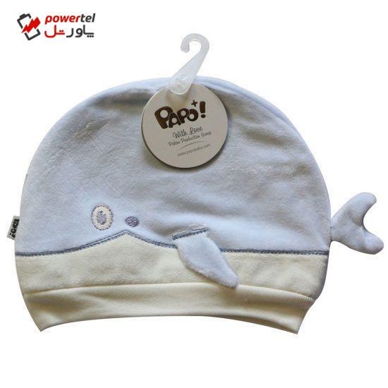 کلاه نوزادی پسرانه پاپو مدل نهنگ  رنگ آبی