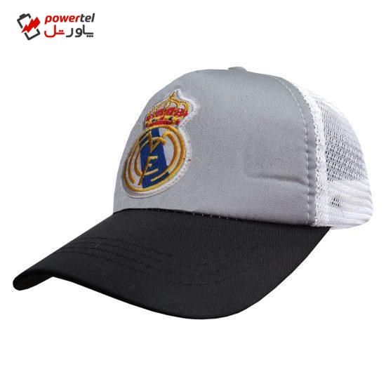 کلاه کپ پسرانه طرح رئال مادرید کد PT-30370 رنگ طوسی
